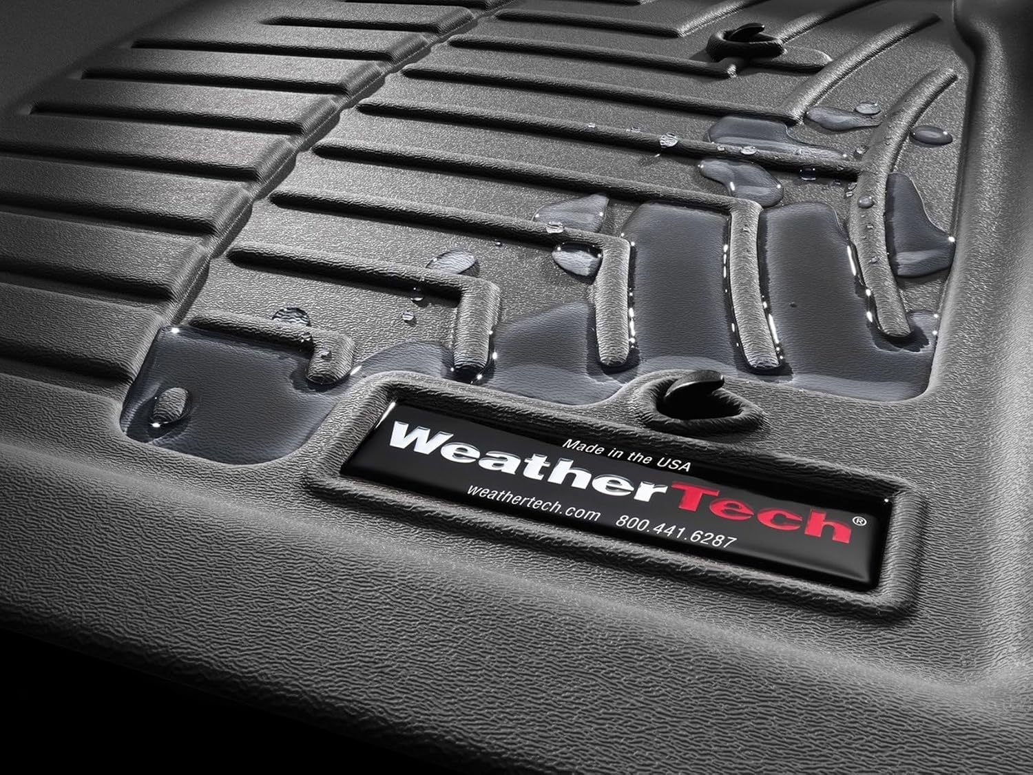 WeatherTech Custom Fit FloorLiners for Tesla Model 3, Model 3, 1st & 2nd Row (441220-1-2), Black