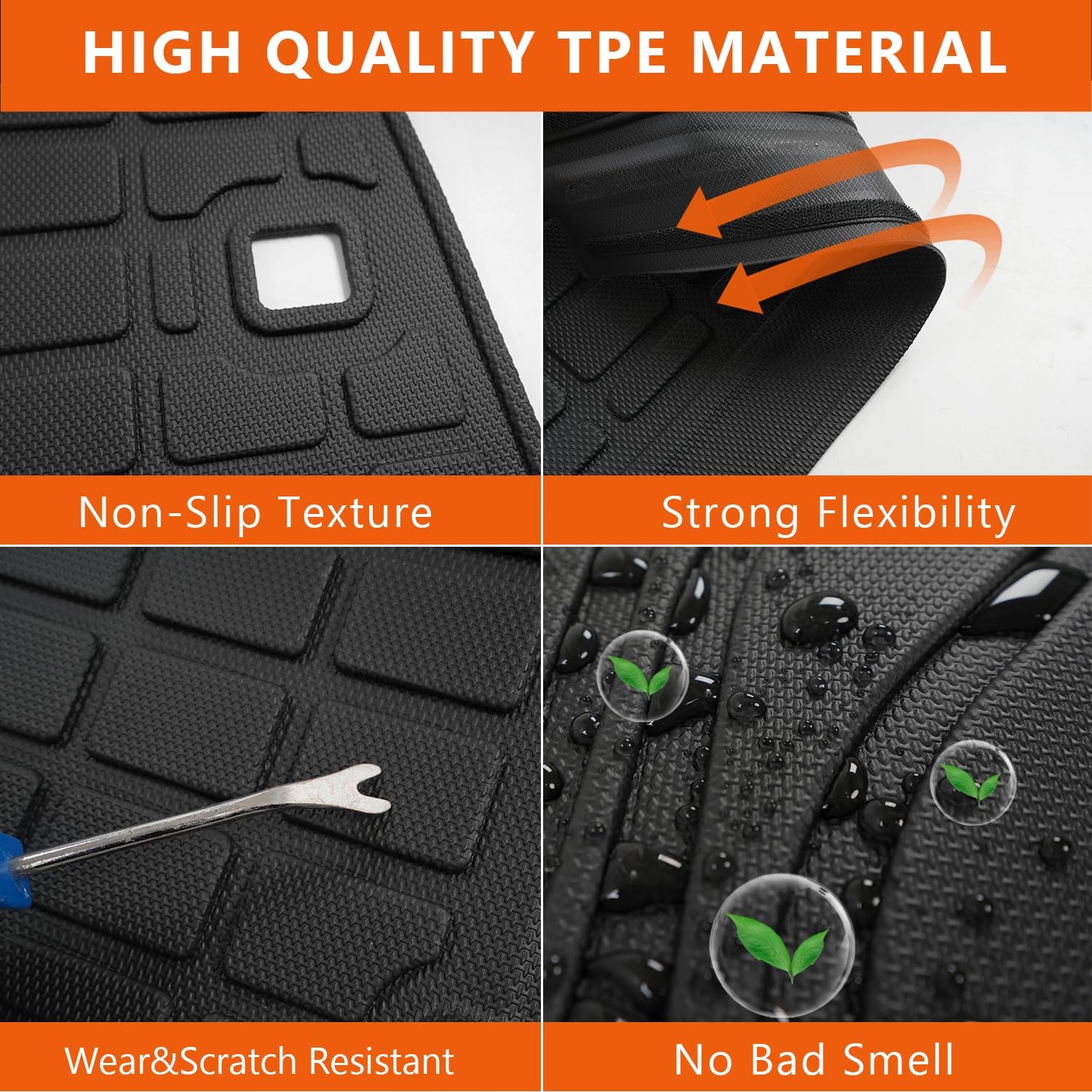 xipoqix Floor Mats Cargo Mat Backrest Mats Compatible with 22-25 Mitsubishi Outlander 7 Seat Cargo Liner Replacement for 22-25 Mitsubishi Outlander Accessories (Trunk Mat+Backrest Mats+Floor Mats)