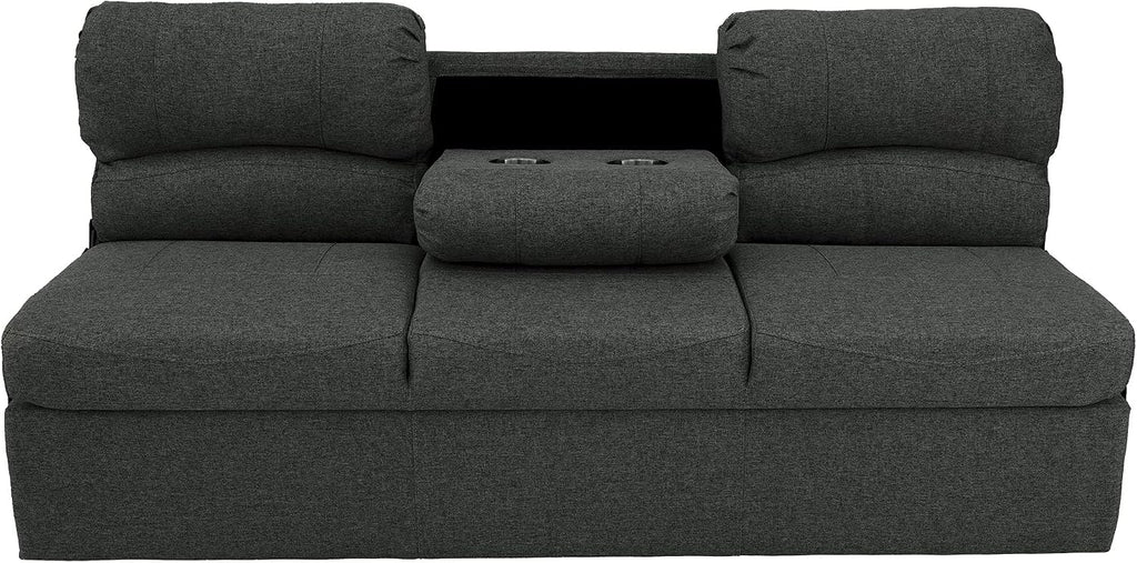 RecPro 68' RV Jackknife Sleeper Sofa with Drop-Down Console | Cloth Fabric | 2 Colors to Choose from | Furniture for RV and Camper (Fossil Cloth)