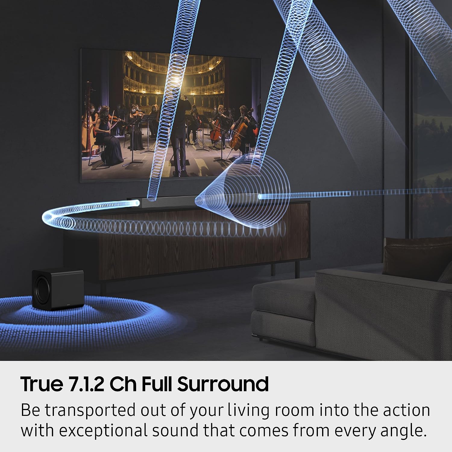 Samsung QN55LS03FAFXZA 55 Inch The Frame QLED 4K Art Mode Vision AI Smart TV with a Samsung HW-Q900F Q Series Soundbar 7.1.2 Ch Subwoofer (2025)