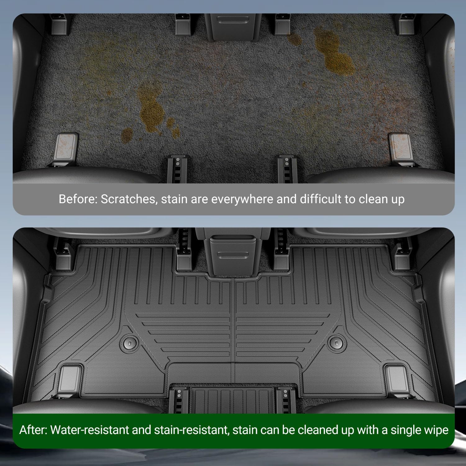 xipoqix Floor Mats Cargo Mat Backrest Mats Compatible with 2024-2026 Kia EV9 TPE Cargo Liner Floor Liner Replacement for 2024 2025 2026 Kia EV9 Accessories (Trunk Mat+2nd Row Backrest Mats+Floor Mats)