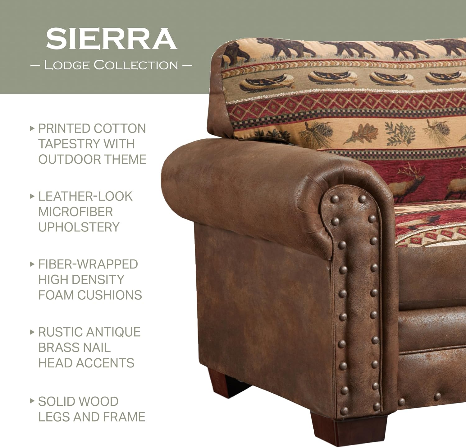 American Furniture Classics Sierra Lodge 4-piece Sleeper Sofa Set in Brown