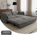 3 in 1 King Size Sofa Bed-73.6' Convertible Sofa Bed with USB/C-Type Charging Ports,Corduroy Sleeper Sofas with Side Pockets,Loveseat Chaise Lounge for Living Room,Bedroom,Apartments,Grey