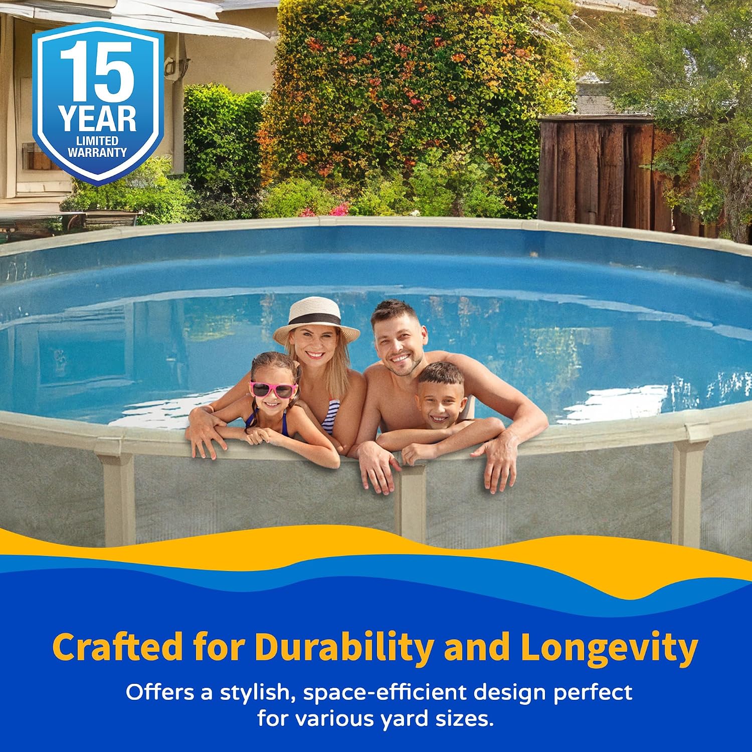 Trinity 27-ft Round 52-in Deep Steel Wall Pool Package with 7-in Top Rail