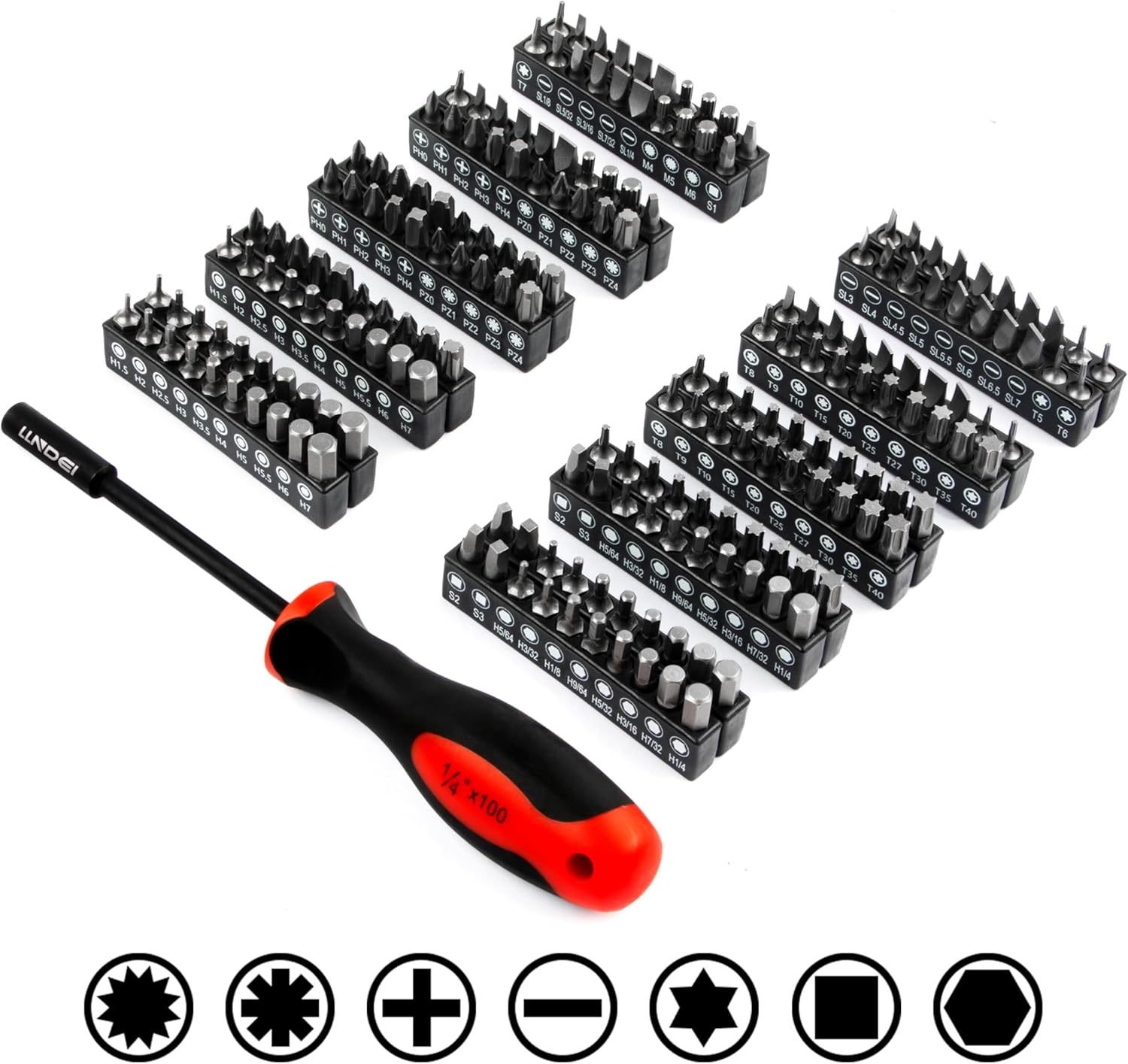 LLNDEI Mechanics Tool Set and Socket Set, 1/4' 3/8' 1/2' Drive Deep and Standard Sockets 12 Point, 390 Pcs SAE and Metric Mechanic Tool Kit with Bits, Combination Wrench