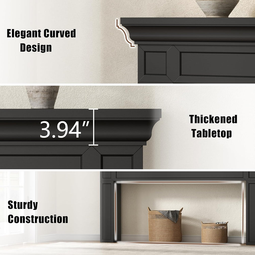 Loomie 63' Long Console Tables for Entryway, Modern Rectangular Sofa Table Behind the Couch, Narrow Long Entry Accent Table for Living Room, Entrance, Hallway, Foyer (Black)