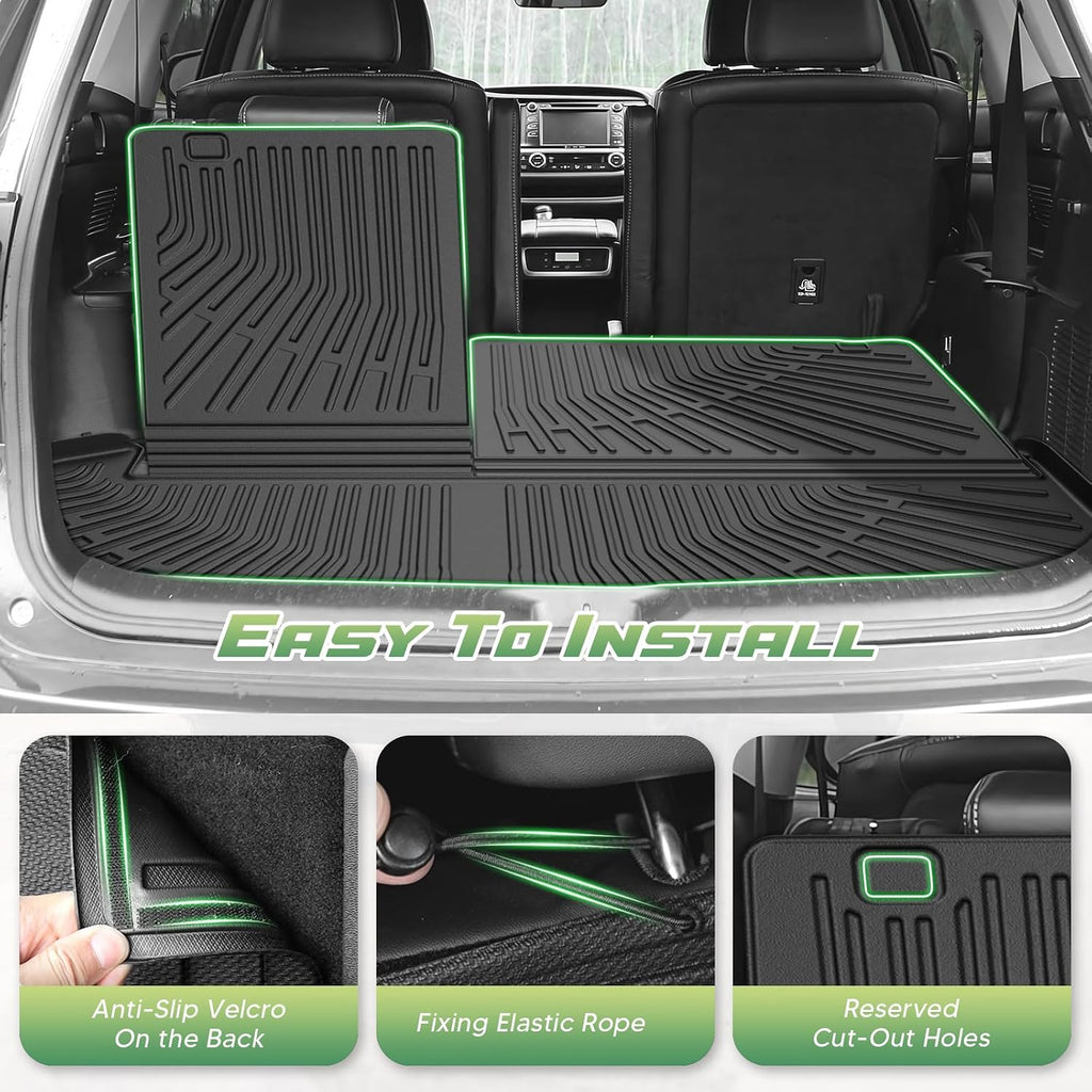 Cartist Floor Mats for Toyota Highlander 7 Seats (Not for Hybrid Models) 2014-2019, All Weather Cargo Liner for Highlander Accessories, Heavy Duty TPE Cargo Mats, Car Accessories