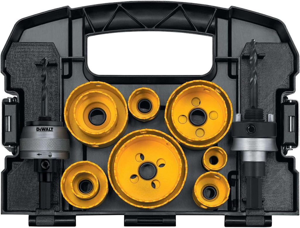 DEWALT Hole Saw Kit, 14-Piece, Includes 2 Quick Change Mandrels and Pilot Point Bits (D180005)