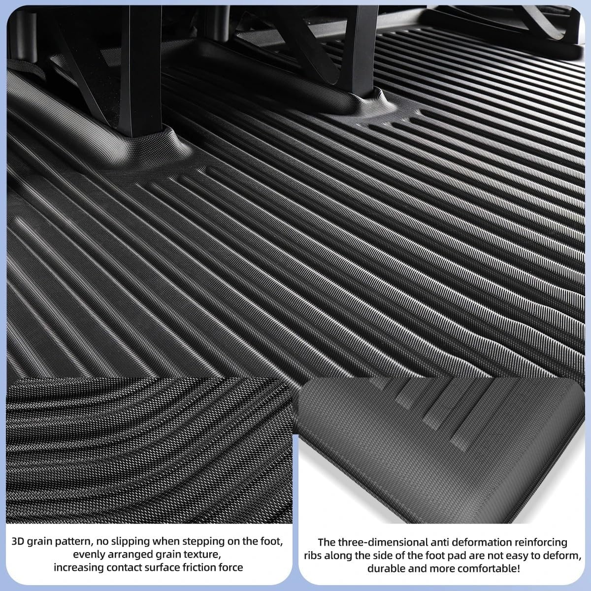 for Tesla Model X 2023 2024 TPE 3D Car Floor Mats Cargo Liner Trunk Pad Waterproof Protective Left Rudder(New 6MODELX5PCS)