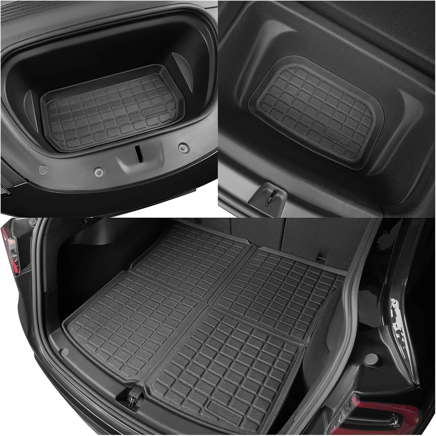 XPE Floor Mats Compatible with Tesla Model 3 Highland 2024 Model Y 2024-2017, All Weather Cargo Liner Floor Mats and Cargo Trunk Mats(3PCS M3 Highland)