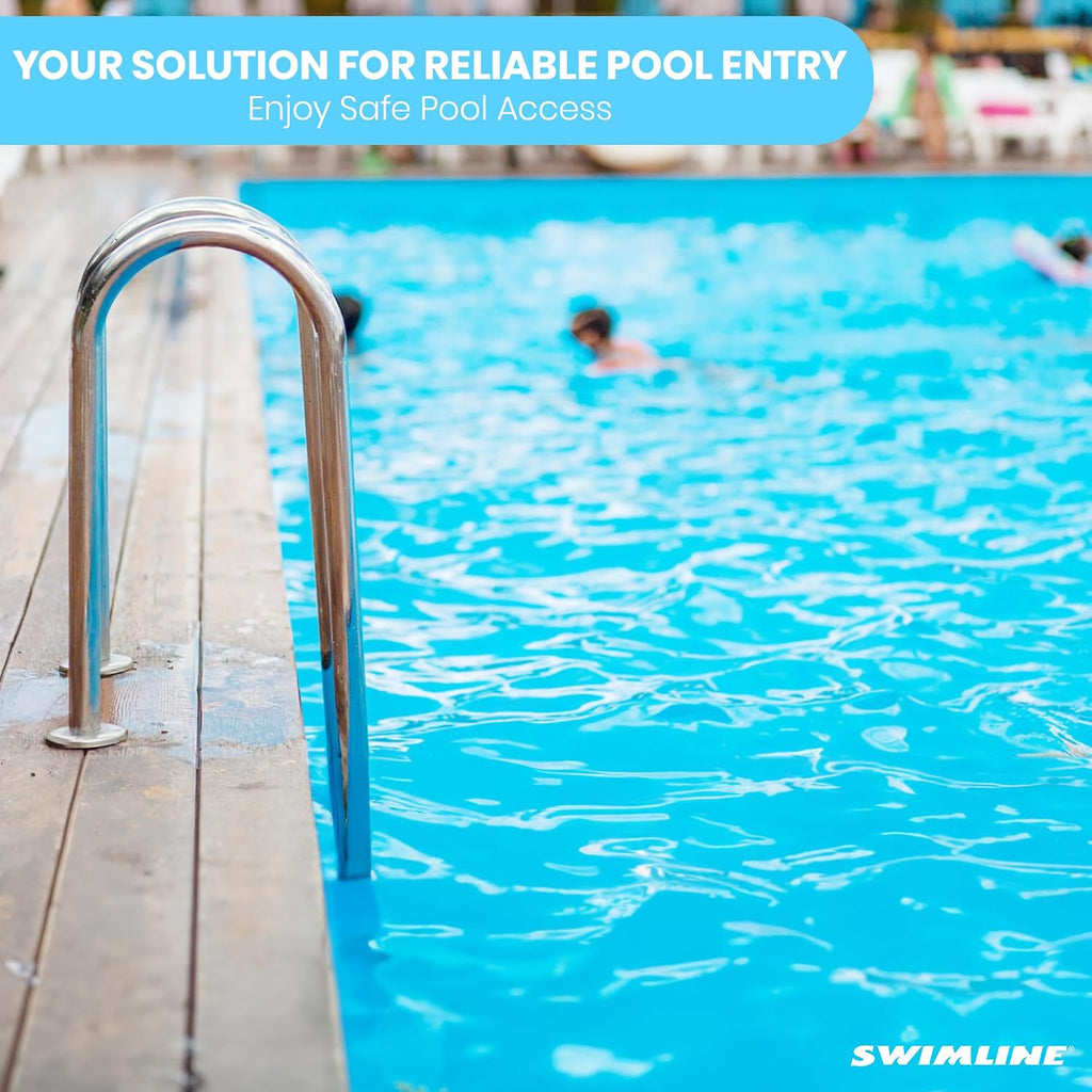 SWIMLINE HYDROTOOLS Stainless Steel Pool Ladder – Heavy Duty Swimming Step Accessory, Above Ground, 72'