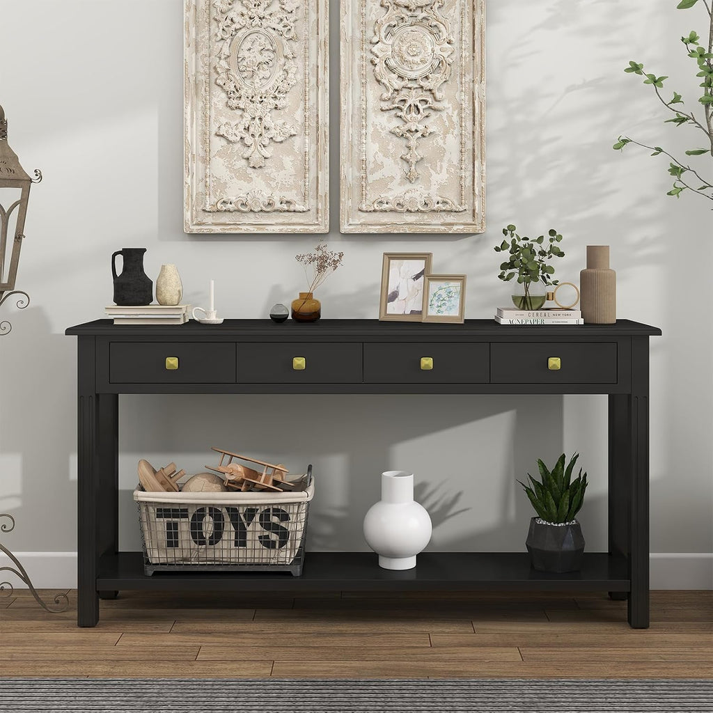 Kinfant Console Table - Entryway Table Sofa Table Hallway for Living Room, Front Hall, Couch (Drawer Handle Style 4)