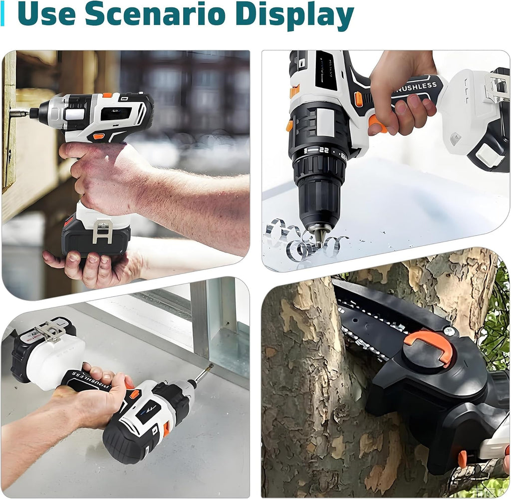10-in-1 Cordless Power Tool Combo Kit, 20V Multi-Functional Electric Tool Set with Drill, Impact Driver, Saws & Sander, 2×4.0Ah Batteries, Charger and Tool Box