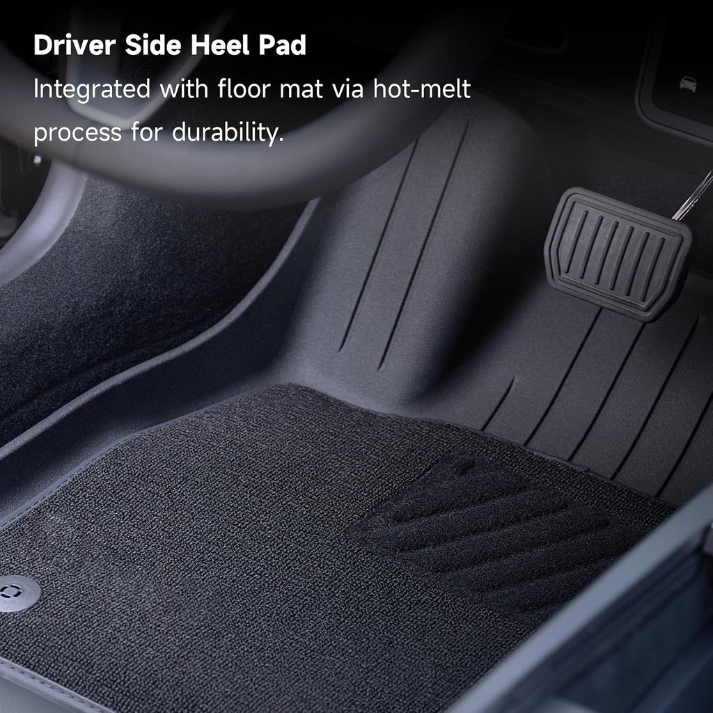 DORENA Floor Mats with Carpets for 2024 2025 2026 Tesla Model 3 Highland Double Layer All Weather TPE Removable Floor Liners Set of 6 (Black)