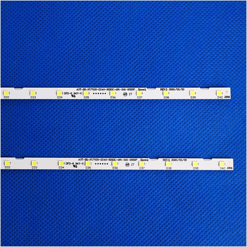 LED Backlight Strip 40 LED Fit for Samsung 55' TV UE55NU7300U UN55NU7300 Un55NU7090 HG55NJ678U UE55NU7120 UN55NU6950 UN55NU71(30set 60pcs)