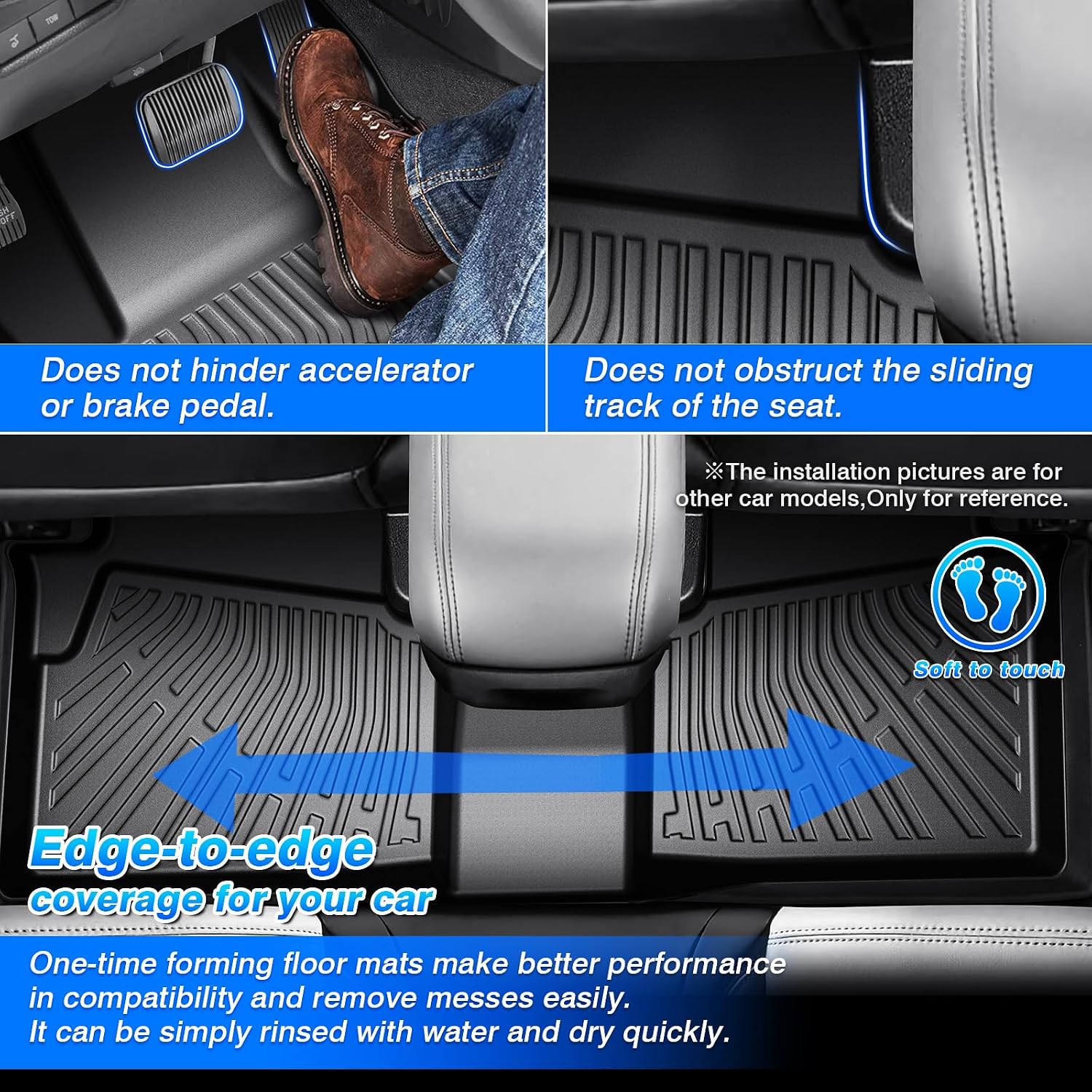 Maverick Floor Mats - Car Mats for Ford Maverick Hybrid 2022-2025 2026, All Weather Floor Mats and Tailgate Mat with Truck Bed Mat for Maverick Accessories, Heavy Duty Rubber Mats