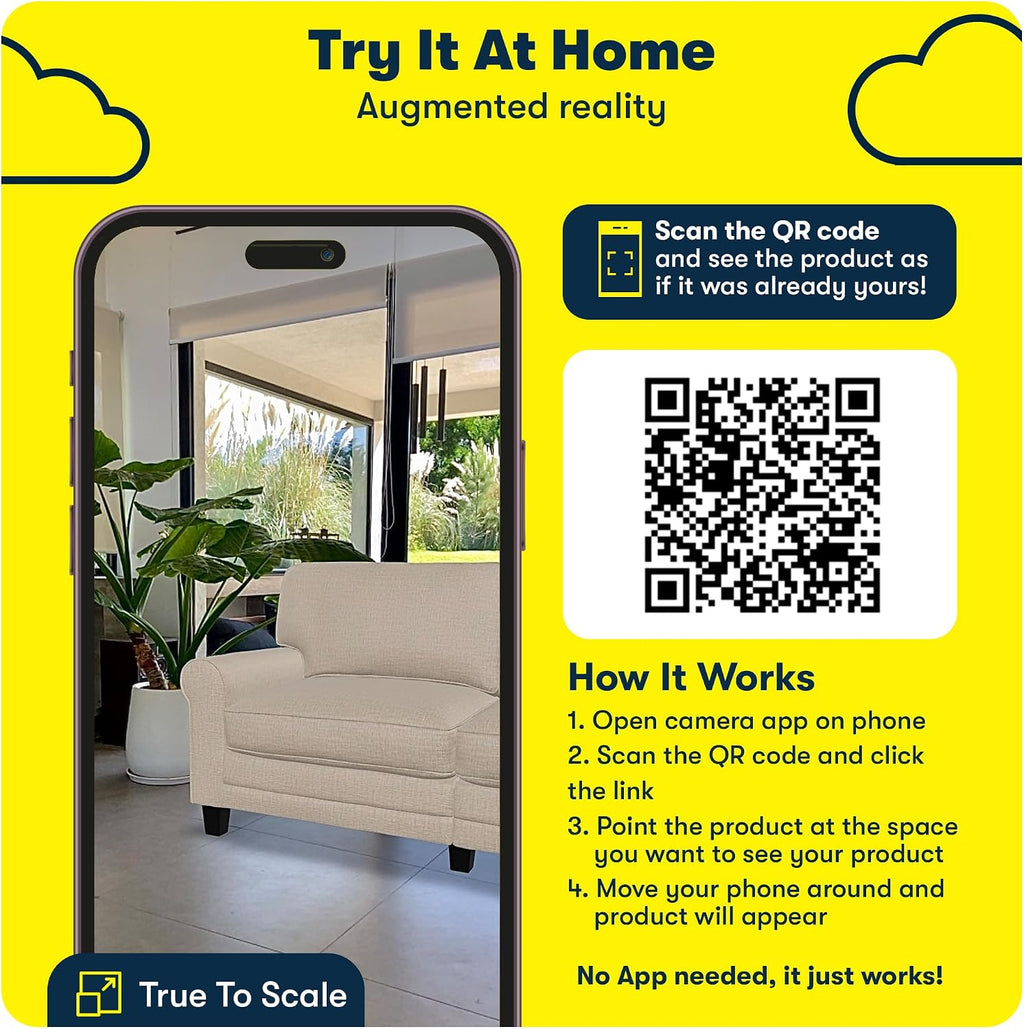 Serta Copenhagen 78' Rolled Arm Sofa, Easy Care Polyester, Soft Pillow Back, Pocket Coil Seat Cushions, Removable Covers, Loveseat or Couch for Small Spaces, Living Rooms or Bedrooms, Buttercream
