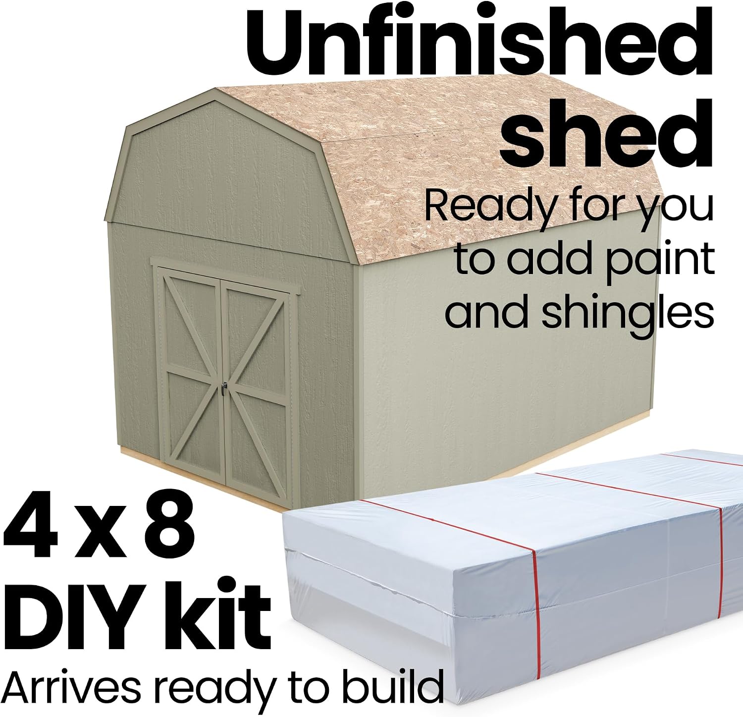 Handy Home Products Braymore 10x12 Do-It-Yourself Wooden Storage Shed with Floor Kit- Does not Include Paint or Roofing Shingles