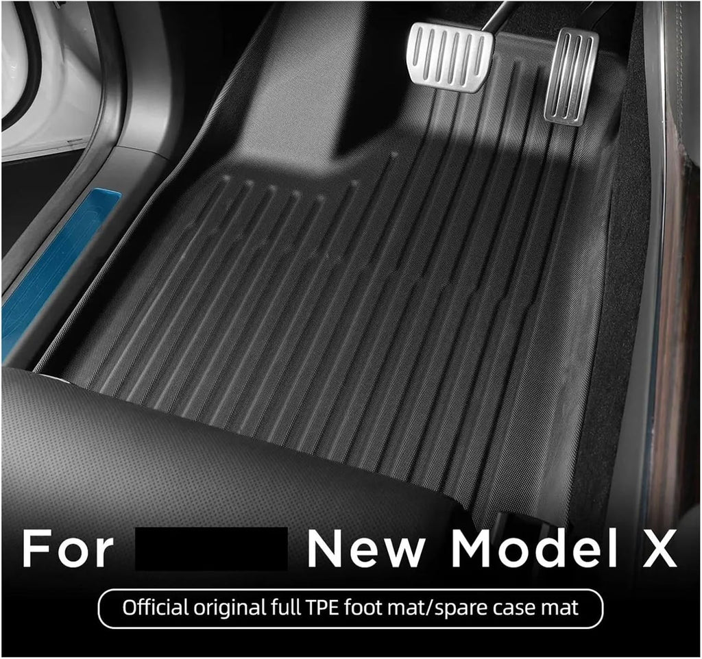 Compatible with Tesla Model X 2023 2024 TPE 3D Car Floor Mats Cargo Liner Trunk Pad Waterproof Protective Left Rudder(67 seat Backrest Mat)