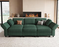 Belffin Modular Sectional Sofa with Deep Storage Seat,Corduroy Sectional Couch 6 Seat Modular Sleeper Sofa Couch,Green