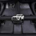 EKR Custom Floor Mats for Toyota RAV4 (Hybrid only) 2019-2025, Front & 2nd Row Luxury Car Floor Mat Fit RAV4 2019 2020 2021 2022 2023 2024 2025 - Leather (Black)