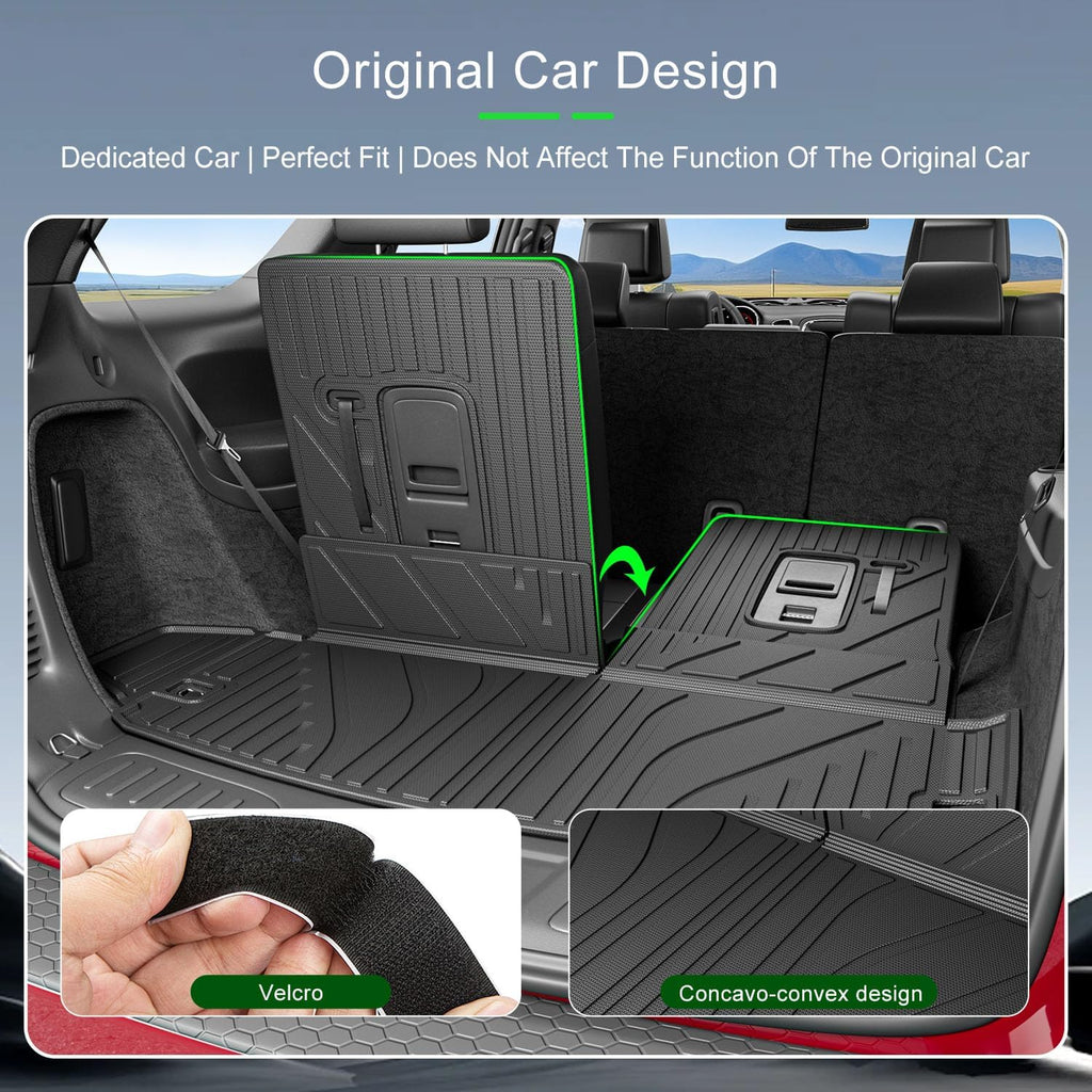 xipoqix 6 Seats Floor Mats Cargo Mat Backrest Mat Compatible with 2016-2026 Dodge Durango Floor Liner Replacement for 2016-2026 Dodge Durango Accessories (Trunk Mat+3rd Backrest Mat+6 Seats Floor Mat)