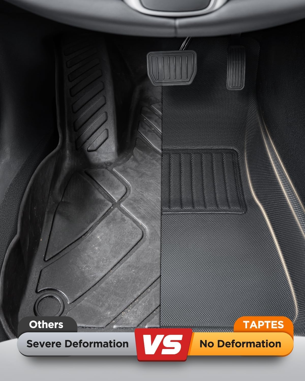 TAPTES Floor Mats for Tesla Model 3 2017-2025 2026, Premium All Weather Anti-Slip Waterproof Floor Liners Car Interior Accessories - for Model 3 Highland 2025 2024 2023 2022 2021 2020 2019 2018 2017