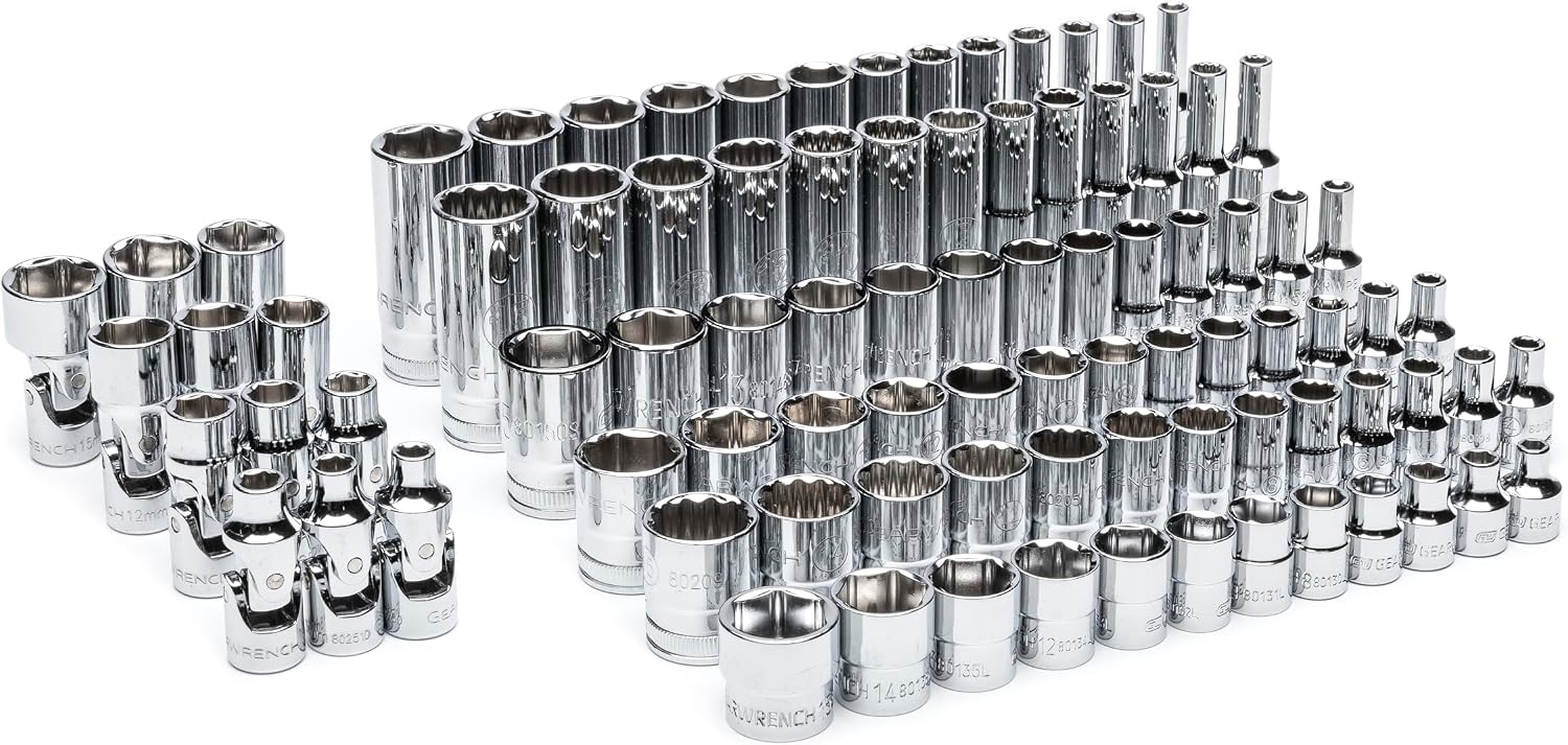 GEARWRENCH 89 Piece 1/4' Drive Master Metric Socket Set in Foam Storage Tray - GWMSSKT14MM (Pack of 6)