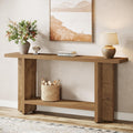 Tribesigns 59' Farmhouse Entryway Console Table, 2-Tier Narrow Long Couch Table Behind Sofa for Living Room, Hallway, Entrance, Foyer