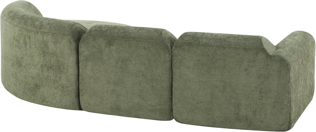 Christopher Knight Home Midel 111' Modular L-Shape Sofa Couch with Chaise Lounge, Modern Boneless Sofa for Living Room, Fabric Upholstered Cloud Couch with Deep Seat, Olive Green