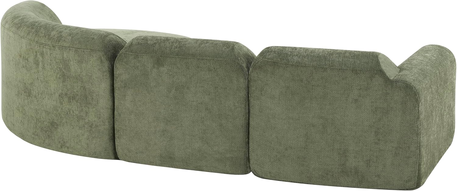 Christopher Knight Home Midel 111' Modular L-Shape Sofa Couch with Chaise Lounge, Modern Boneless Sofa for Living Room, Fabric Upholstered Cloud Couch with Deep Seat, Olive Green
