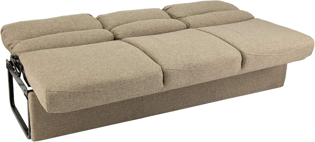 RecPro 68' RV Jackknife Sleeper Sofa with Drop-Down Console | Cloth Fabric | 2 Colors to Choose from | Furniture for RV and Camper (Oatmeal Cloth)