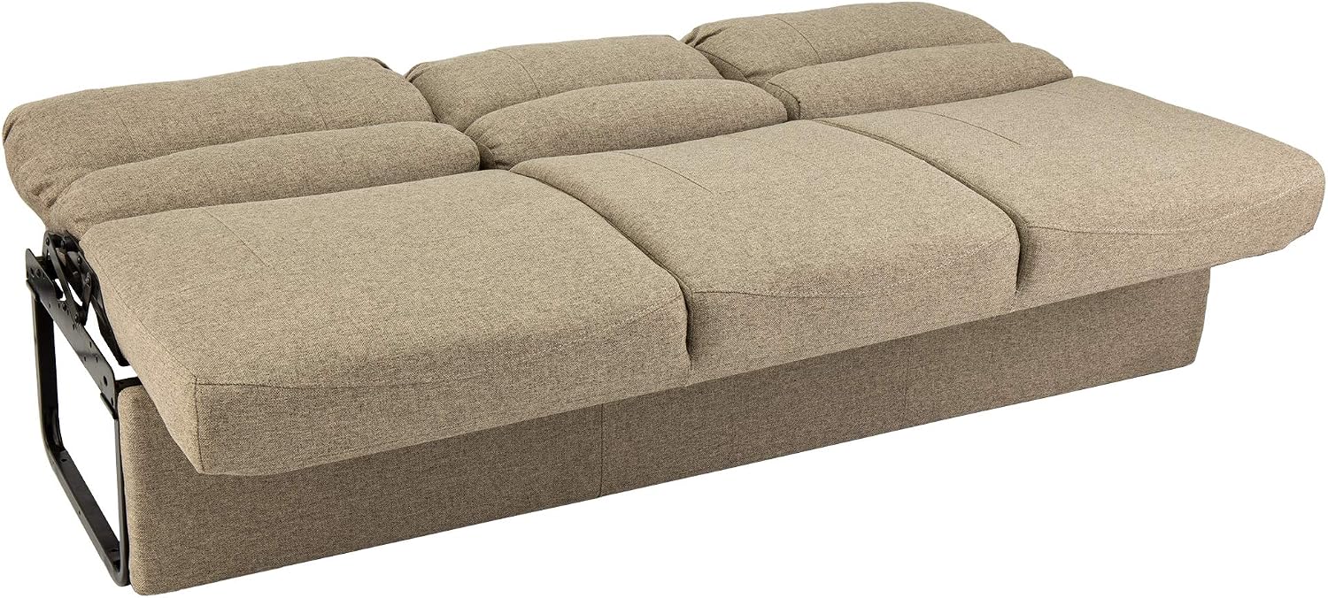 RecPro 68' RV Jackknife Sleeper Sofa with Drop-Down Console | Cloth Fabric | 2 Colors to Choose from | Furniture for RV and Camper (Oatmeal Cloth)