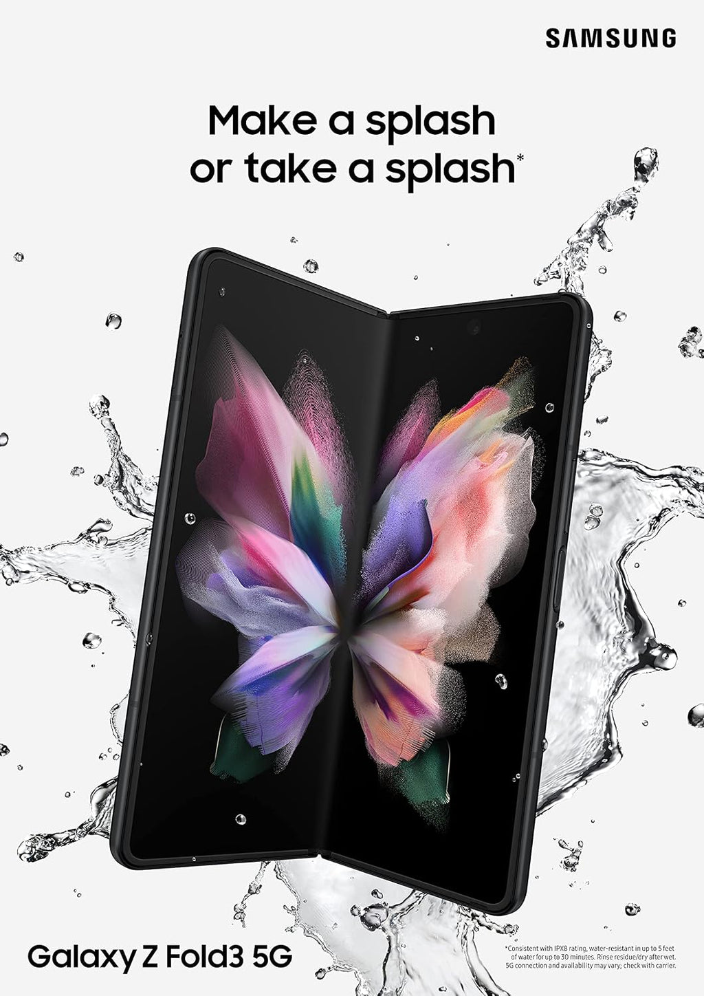 Samsung Galaxy Z Fold 3 5G US Version, 256GB, Phantom Black - Unlocked (Renewed)