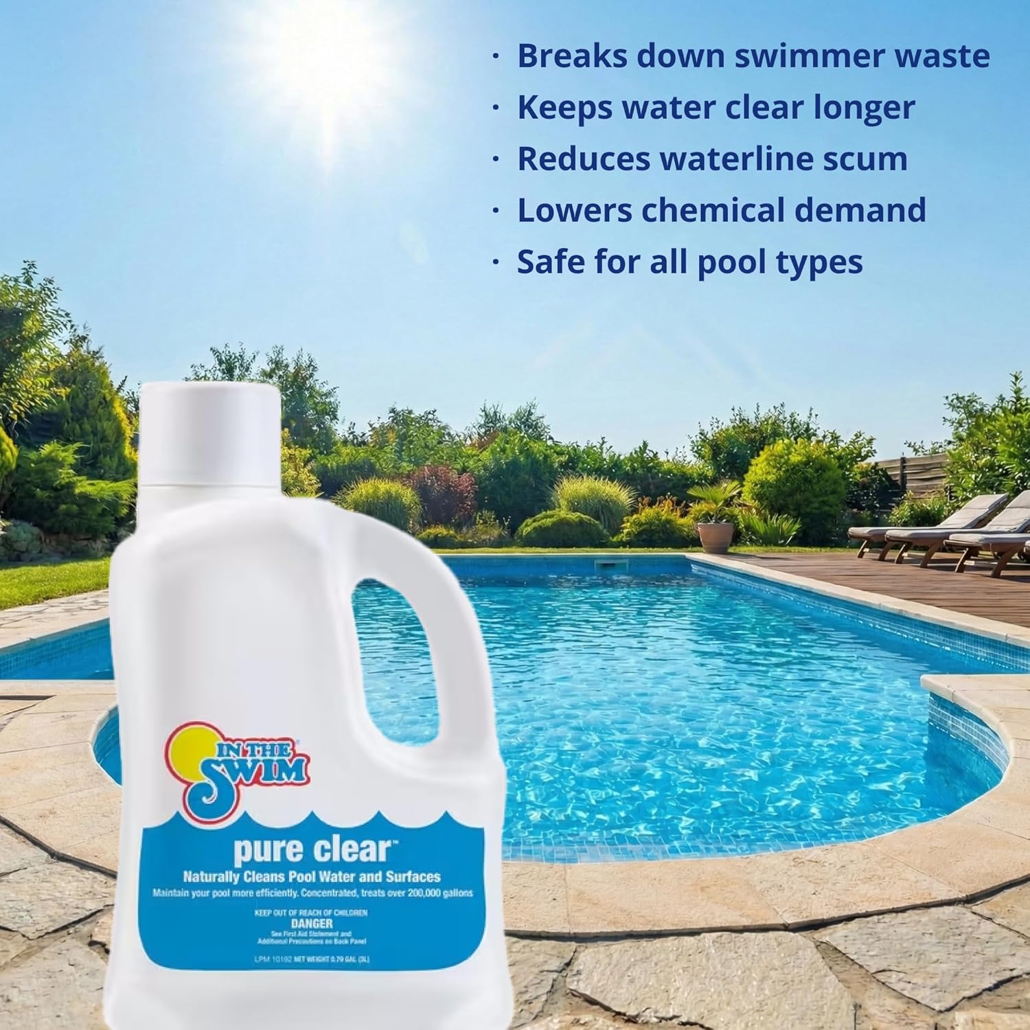 In The Swim High-Usage Pool Maintenance Kit – Chlorine-Free Shock, Pure Clear Enzyme, Water Clarifier - Crystal Clear Pools - Basic