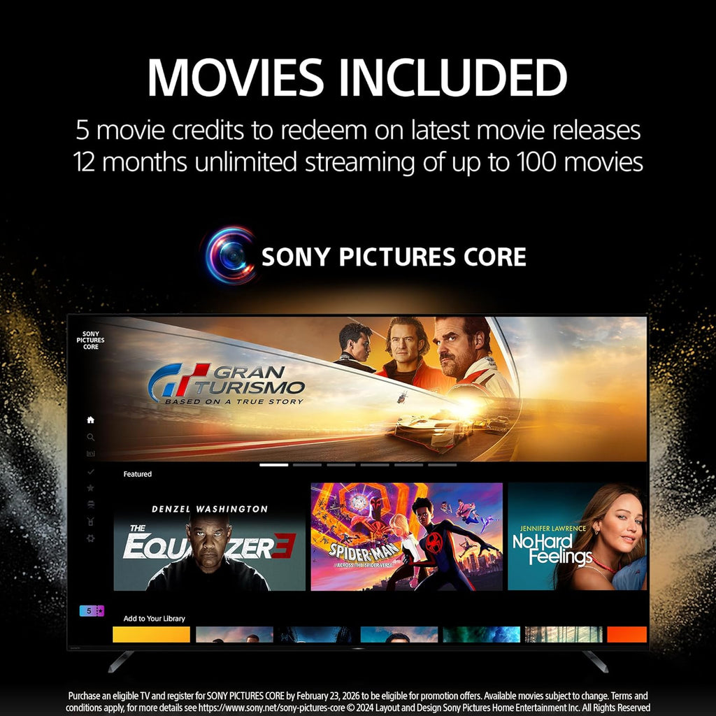 Sony K77XR80 77 Inch IMAX Enhanced Bravia OLED 4K HDR Google TV with an Austere 7S-PS4-US1 4-Outlet Power with Omniport USB (2024)