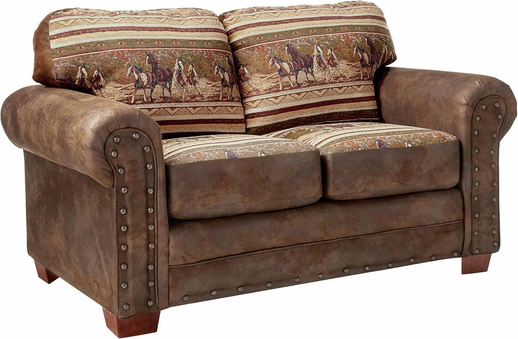 American Furniture Classics Wild Horses 4-piece Sleeper Sofa Set in Brown