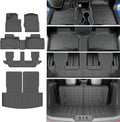 xipoqix Floor Mats Compatible with 2020-2026 Ford Explorer Trunk Mat Backrest Mats TPE Replacement for 7 Seats 2020-2026 Ford Explorer Accessories (Trunk Mat with Backrest Mat+Floor Mat)