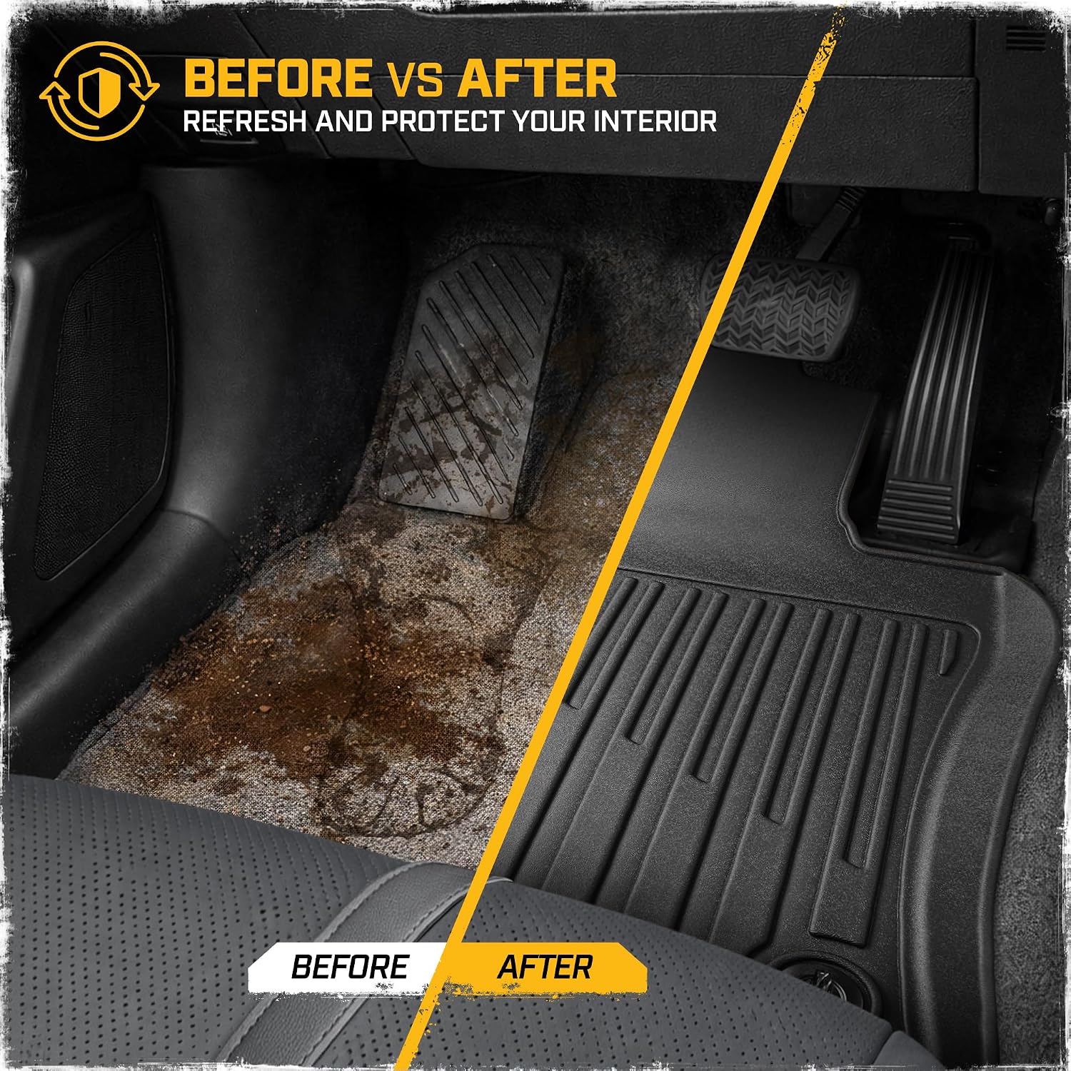 CAT® JustFit™ 3D Custom Fit Floor Mats for Toyota Camry 2018 2019 2020 2021 2022 2023 2024, Heavy Duty All Weather Floor Liners Laser Measured, Toyota Camry Accessories