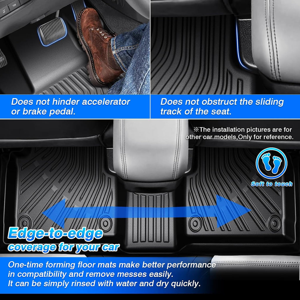 Maverick Floor Mats - Car Mats for Ford Maverick 2022-2025 2026 (Only Fit Gasoline Models), All Weather Floor Mats and Tailgate Mat with Truck Bed Mat for Maverick Accessories, Heavy Duty Rubber Mats
