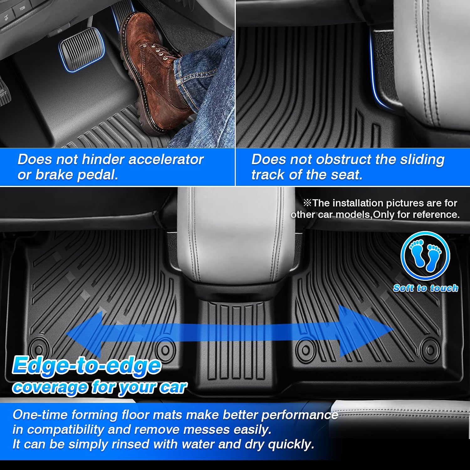 Maverick Floor Mats - Car Mats for Ford Maverick 2022-2025 2026 (Only Fit Gasoline Models), All Weather Floor Mats and Tailgate Mat with Truck Bed Mat for Maverick Accessories, Heavy Duty Rubber Mats