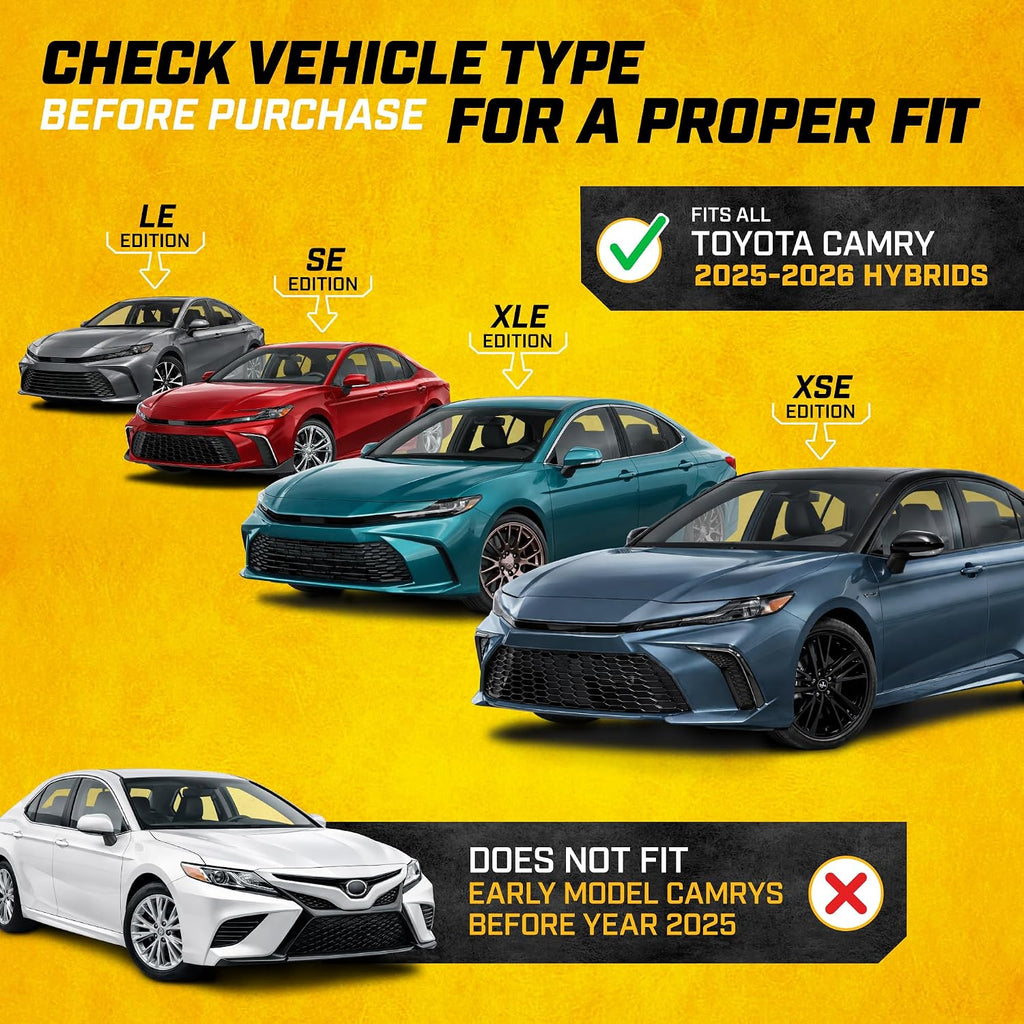 CAT® JustFit™ 3D Custom Fit Floor Mats for Toyota Camry 2018 2019 2020 2021 2022 2023 2024, Heavy Duty All Weather Floor Liners Laser Measured, Toyota Camry Accessories