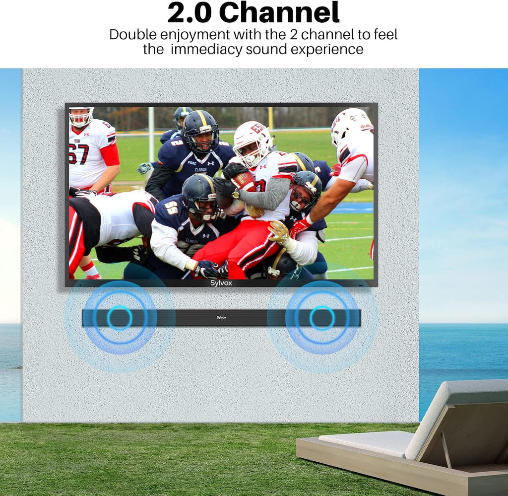 SYLVOX Outdoor TV, 55-Inch Waterproof Smart TV, 2000 nits Full Sun TV, 4K, Dolby Atmos, Waterproof Soundbar, & Adjustable Wall Mount