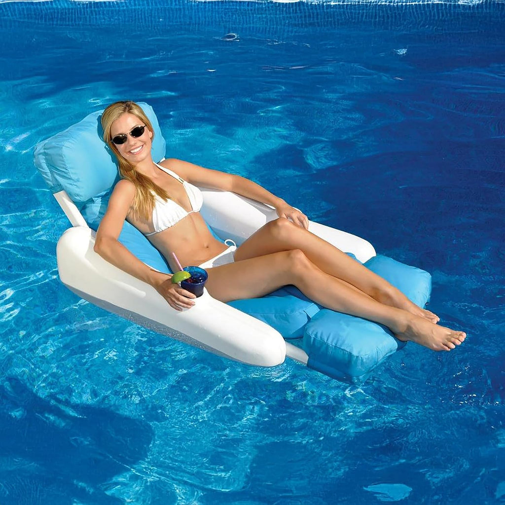 SWIMLINE ORIGINAL 10025M Sunchaser SunSoft Luxury Lounger Chair Pool Float | Molded Frame & Pontoon Design | Pool Floats Adult | Pool Lounger | Pool Accessories | Pool Chairs and Lounges For In Pool