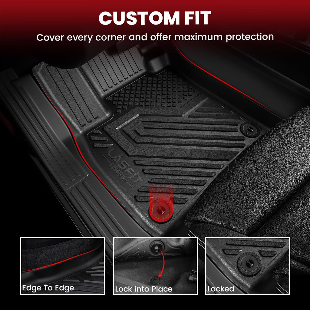 LASFIT Floor Mats&Trunk Mat Fit for Toyota RAV4 2019-2025 (Only Fit Hybrid) All Weather TPE Mats Custom Fit Floor Liner for Toyota RAV 4 1st and 2nd Row Full Set Car Mats and Cargo Liner