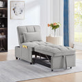 Ball & Cast 4 in 1 Convertible Sleeper Chair, Velvet Single Sofa Bed with Side Pockets,Pull Out Couch with Adjustable Backrest and Pillow, Multi-Function Chaise Lounge for Livingroom,Gray