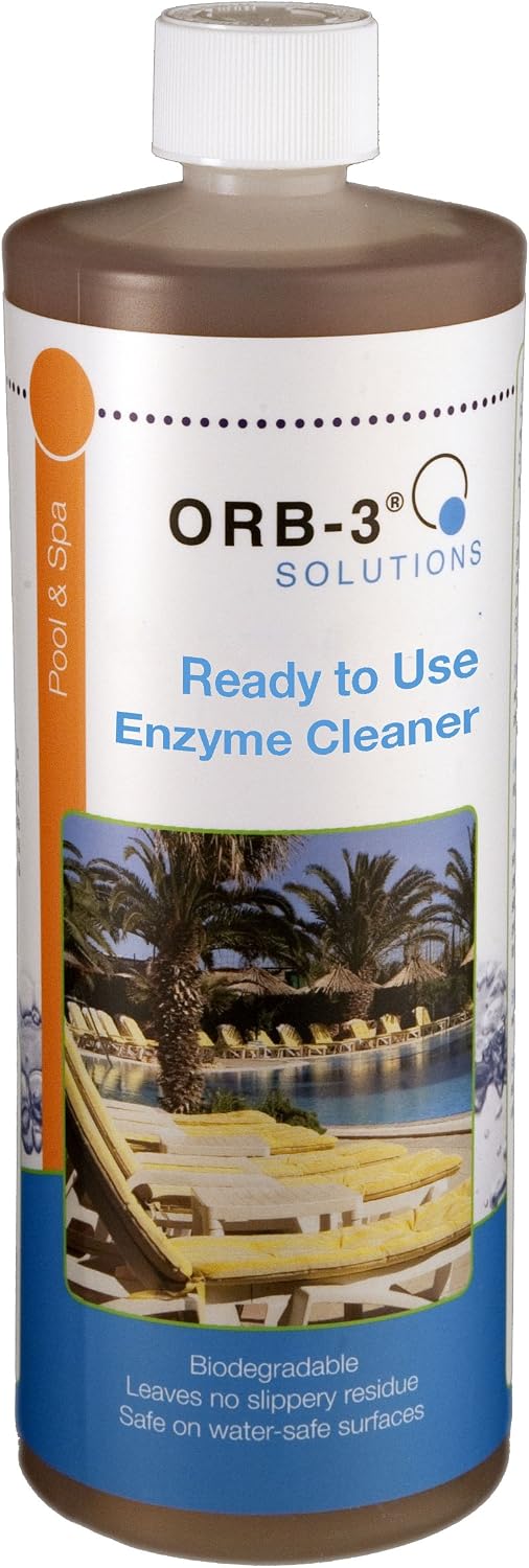 ORB-3 A011-J5R-1Q Ready to Use Enzyme Cleaner for Pools, 1-Quart Bottle