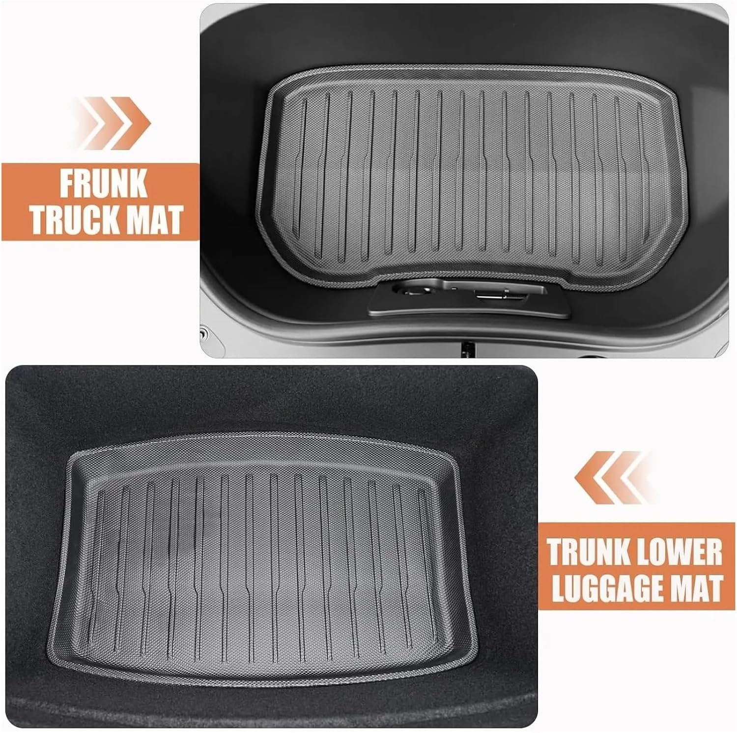 Compatible with Tesla Model 3 2024 Highland TPE Floor Mats & Cargo Liner Waterproof Anti-Slip Trunk Mat TPE Pads Left Right Hand Drive(3PCS RHD)