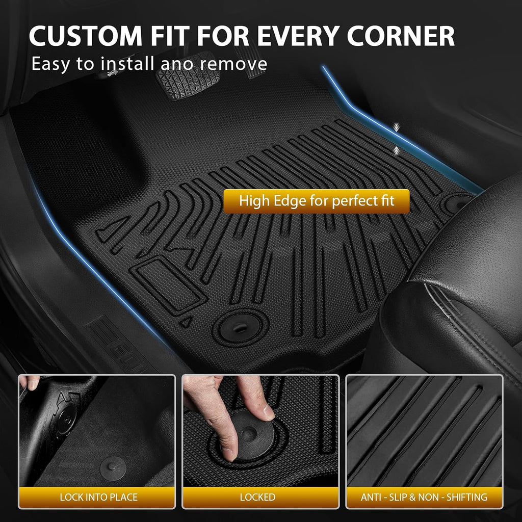 Powerty Floor Mats for 2025 2026 Chevrolet Chevy Equinox (Non EV) / GMC Terrain Car Mat, All Weather TPE Custom Cargo Liner Seat Back Cover Protectors Accessories (Floor Mats+Backrest Mat+Trunk Mat)