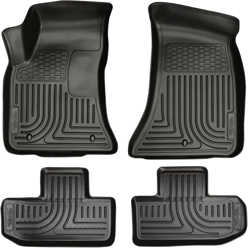 Husky Liners Weatherbeater Floor Mats | Fits 2011-2015 Dodge Challenger | Front & 2nd Row, 4-pc Black - 98071